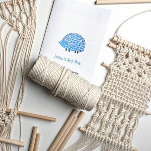 Macrame kit - Kids art activity Diy Macrame kit birthday box gift - Art for kids hub - Homeschooling - Creative gifts for kids activity box