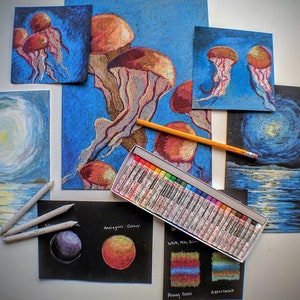 Oil pastel set - Art supply box kids activity - Homeschool art education - Kids art kit unique gift Christmas art supplies - Montessori