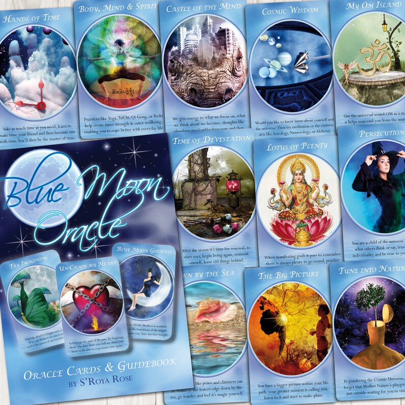 Printable Blue Moon Oracle, Do it yourself Oracle Package, reserve, card box, electronic oracle, craft materials, electronic playing cards, oracle playing cards photo relating to Printable Oracle Cards titled Printable Blue Moon Oracle, Do it yourself Oracle Package, e-book, card box, electronic oracle, craft elements, electronic playing cards, oracle playing cards