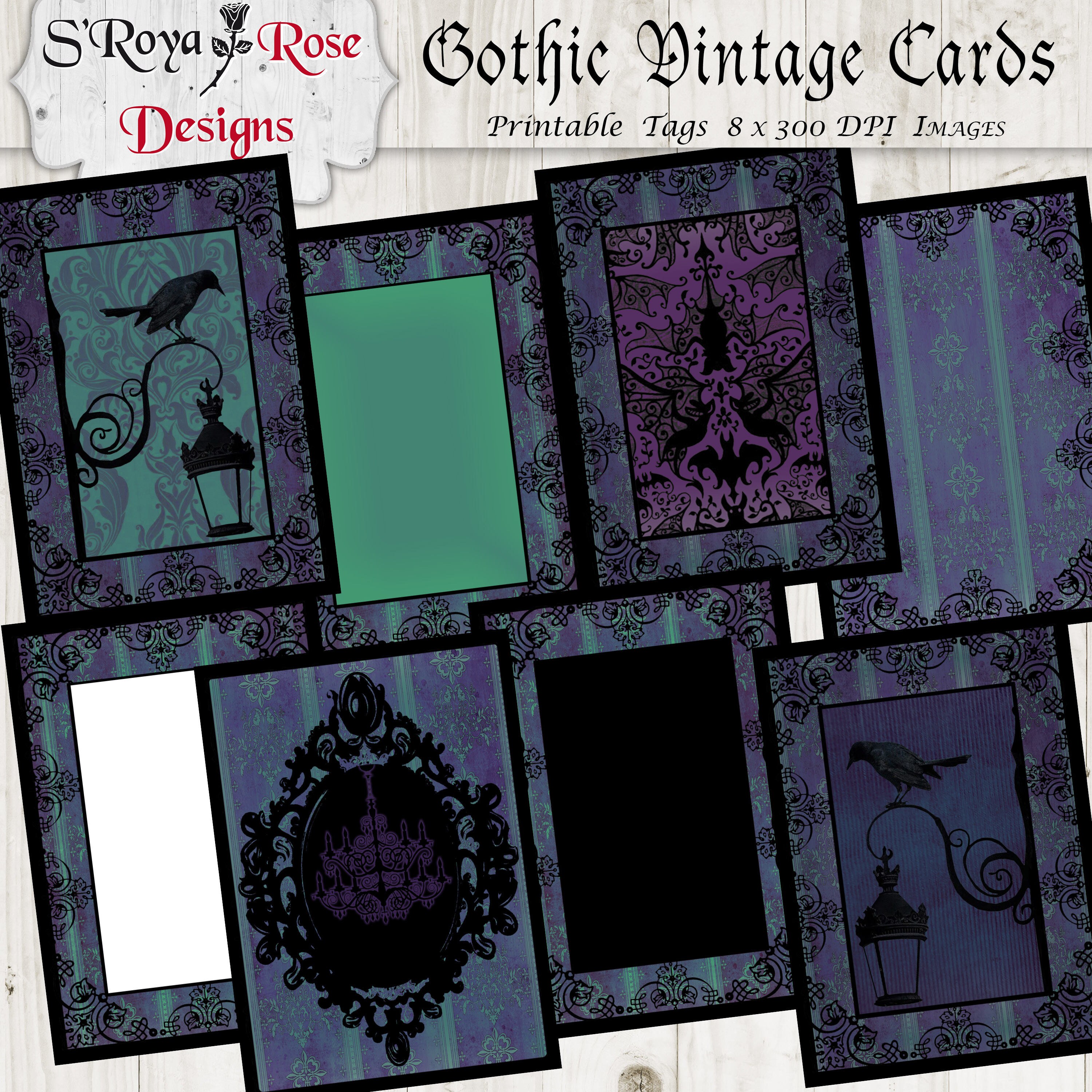 Gothic Vintage Cards Printable Stationary DIY Kit Vintage | Etsy