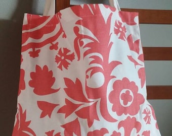 Coral print tote