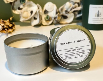 Oakmoss & Amber Scented Soy Wax Candle