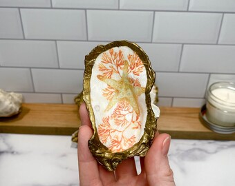 Coral Shells Oyster Shell Ring Dish