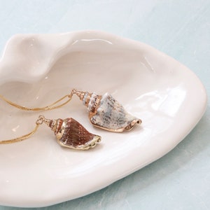 Gold Plated Trim Conch Shell Pendant Necklace image 6