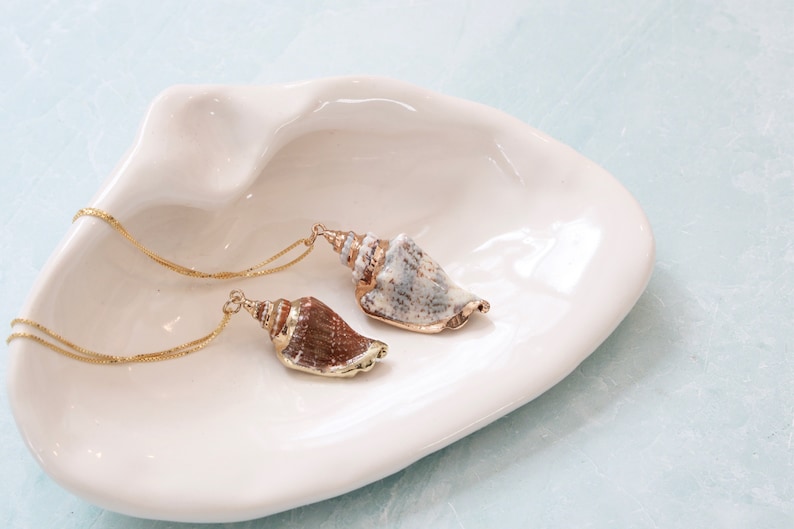 Gold Plated Trim Conch Shell Pendant Necklace image 6