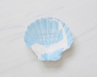 Cape Cod Map Scallop Shell Trinket Dish