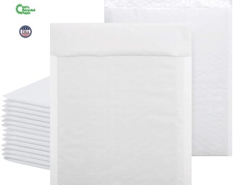 White Kraft Bubble Mailers | US Made | 100% Recycled Paper | Cushioned Shipping Recyclable Paper Bubble Eco