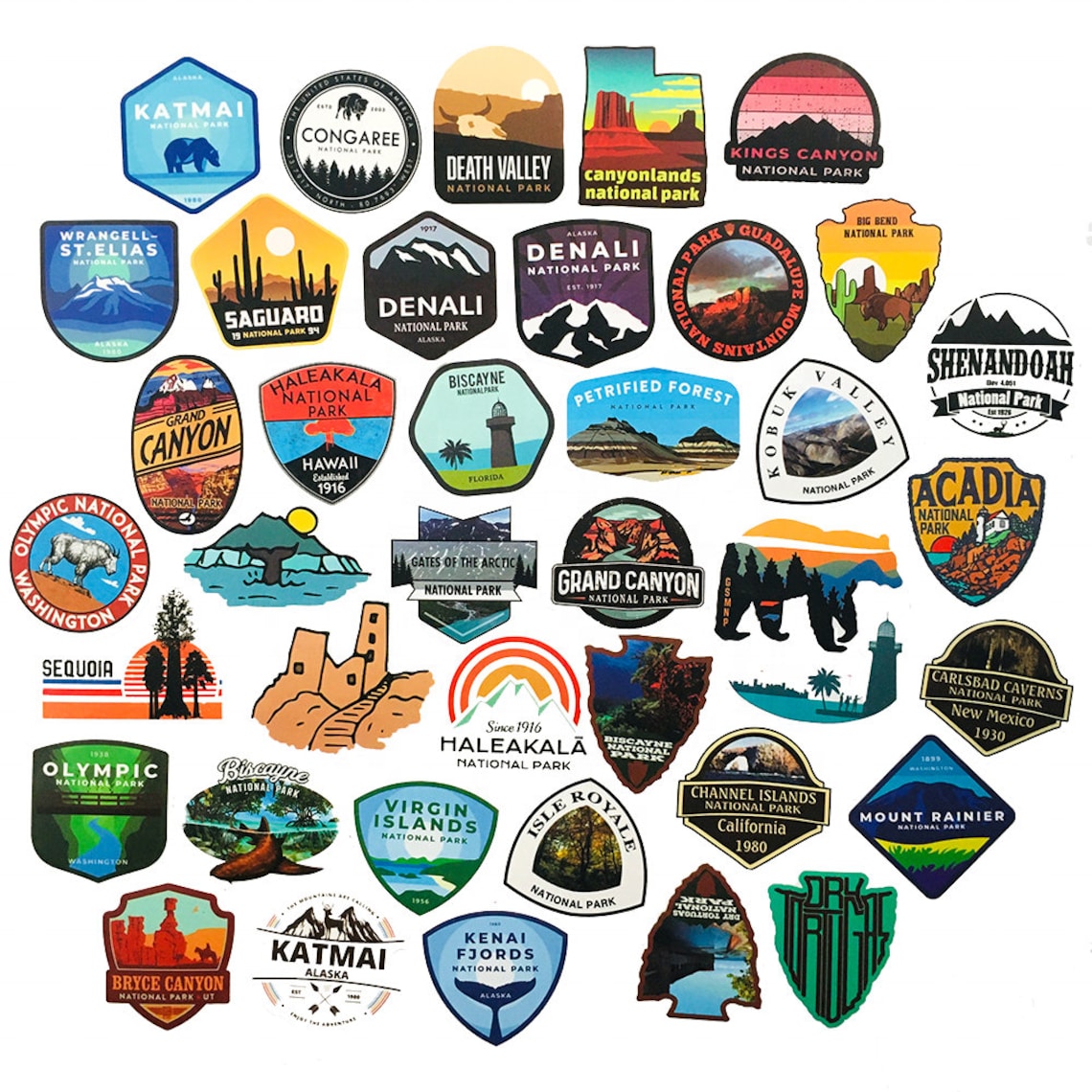 National Parks Sticker Set US Parks 100pc Laptop Phone Etsy