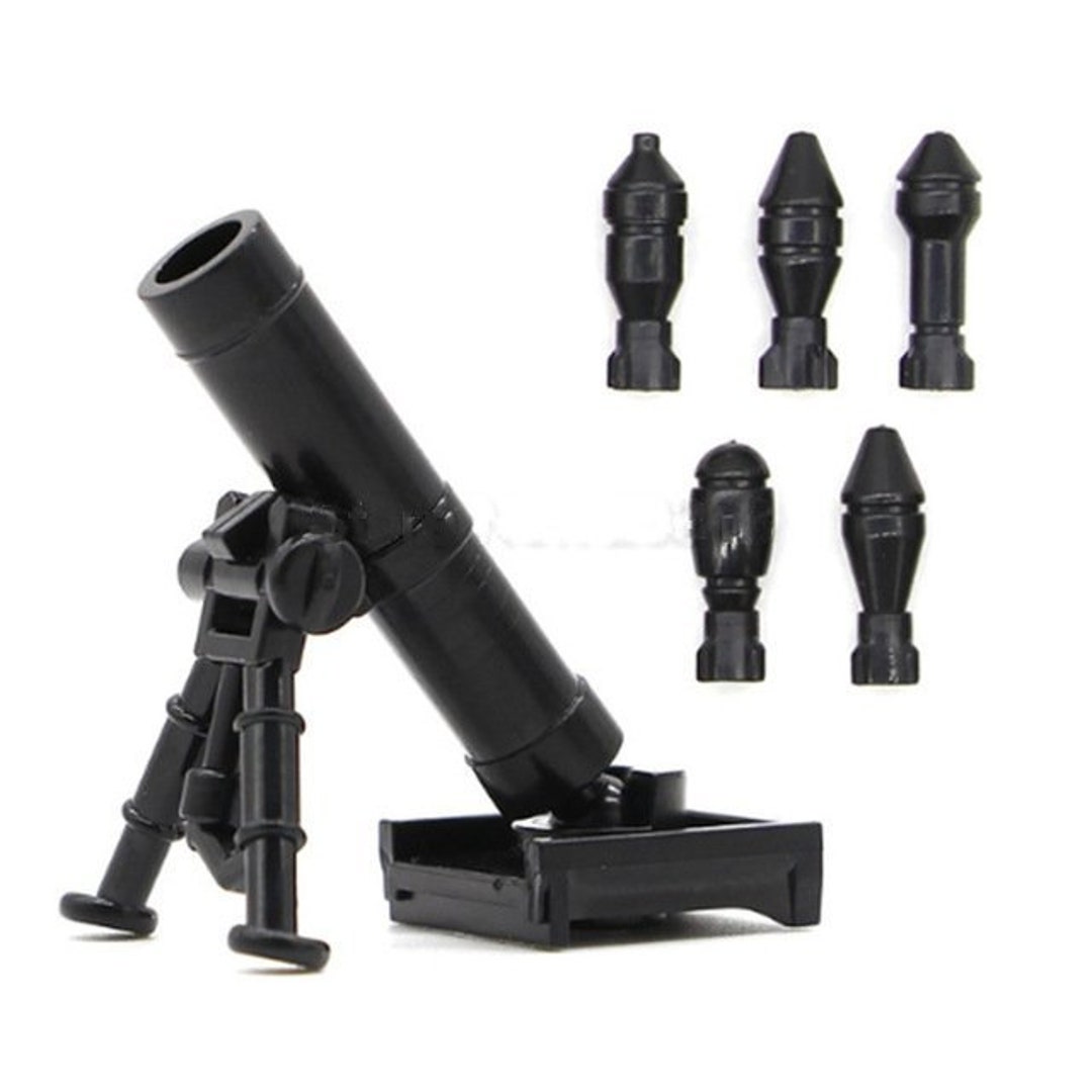 Mortar Shell Figure Mortar W/ Shells for Base Defense / Military Minifigures Compatible ...