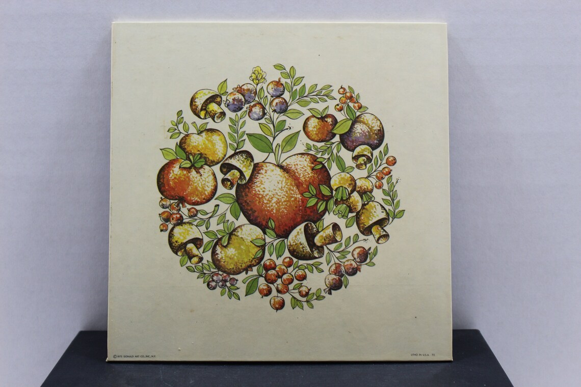 Vintage Donald Art Co. Inc N. Y. Litho Hot Plate Plaque Trivet Wall Art