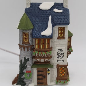 Heritage Village Collection Dickens&#39; Village Series &quot;The Wool Shop&quot; Hand Painted Dept 56 1988 (Retired)