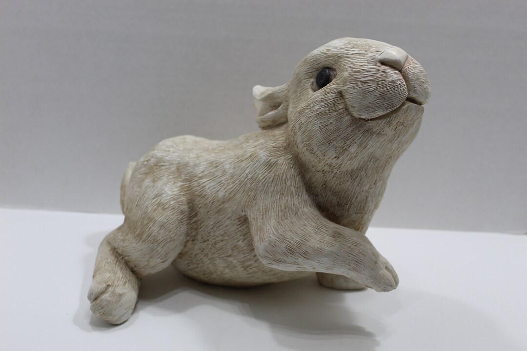 Polyresin Bunny Rabbit Garden Statue Easter Decor - Etsy