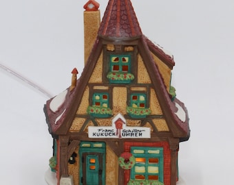 Heritage Village Collection Alpine Village Series "Kukuck Uhren" Cuckoo Clock Shop Lighted Dept 56 1992 Retired