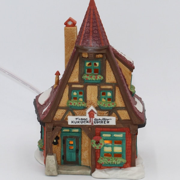 Heritage Village Collection Alpine Village Series "Kukuck Uhren" Cuckoo Clock Shop Lighted Dept 56 1992 Retired