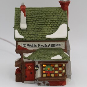 Dept 56 Dickens Village: T. Wells Fruit & Spice Shop (1988)