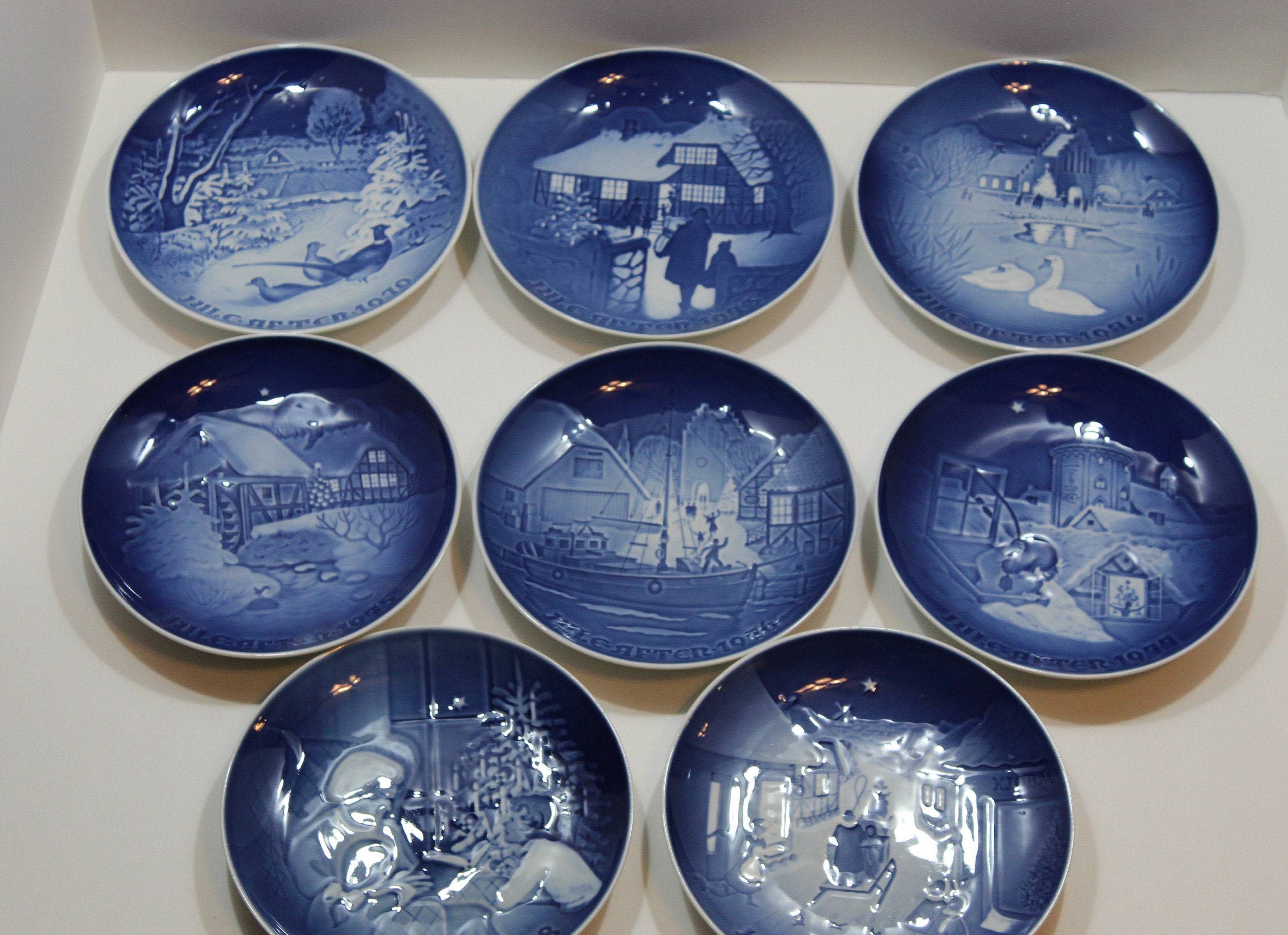 1970年　イギリス　プルーフコレクション　8枚セット　グレートブリテン Vintage Bing & Grondahl Christmas Plate: 1970s Jule Aften