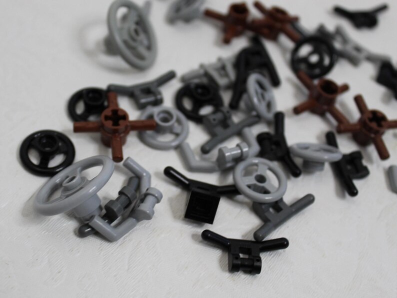 Lego® Various Steering Wheels, Axle Connectors, Handlebars - Lot of 39 ...