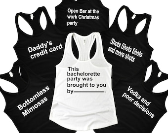 Bachelorette Party Razorback Tank tops, Cards against humanity - Cards Bach Tanks- Fun Tank Tops - Custom -Group  Custom Group tank tops
