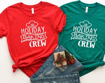 Chemises de pâtissier pour les fêtes - T-shirts pour pâtissiers - Chemises de pâtissier assorties - Chemises de pâtissier de Noël assorties - Chemises de Noël amusantes - Pâtisserie