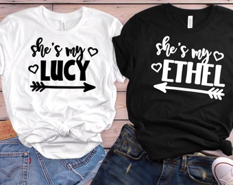 Camisetas de Lucy Ethel para mejores amigas - Camisetas a juego para mejores amigas - Camisetas de Lucy y Ethel - Camisetas de cuello redondo para mejores amigas - Camisetas para hermanas - lucy bal