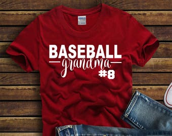 Baseball Grandma Shirt   Custom Baseball Grandma Shirt Cute Baseball Grandma Shirt with number Baseball Grandma Personalized Baseball Shirts