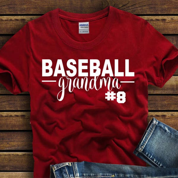 Baseball Grandma Shirt   Custom Baseball Grandma Shirt Cute Baseball Grandma Shirt with number Baseball Grandma Personalized Baseball Shirts