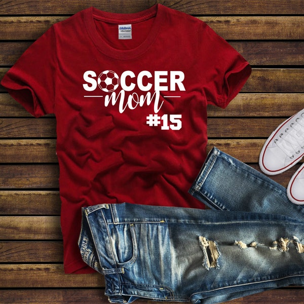 Custom Soccer Mom Shirt - Soccer Mom Shirt with Number - Soccer Mom Tshirt - Soccer Mom - Gift for Soccer Mom - Cute Soccer Mom Shirt hers