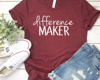 Camiseta "Marca la diferencia" - Camiseta para profesores - Camiseta para consejeros - Regalo para profesores - Regalo de Navidad - Camisetas personalizadas