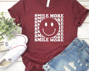 Smile Often Shirt - Smile Tee - Süßes Smile Shirt - Retro Smile Shirt - Smile Often Shirts - Retro Smile Shirts - Retro Hippie - Trending für Teenager