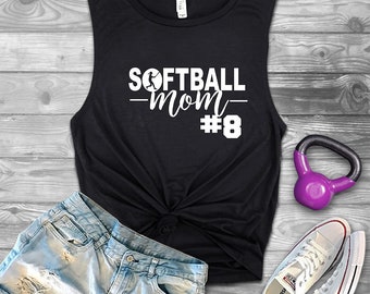 Softball Mom Tank - Custom Softball Mom Tank Top - Softball Mom Muscle Tank - Personalized Softball Mom Tank - Cute Softball Tank top - hers