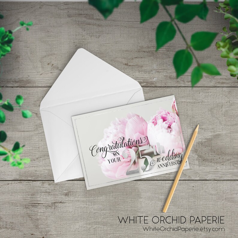 25th Anniversary Card Twenty Fifth Wedding Anniversary Card Etsy 25th Anniversary Card Twenty Fifth Wedding Anniversary Card Etsy