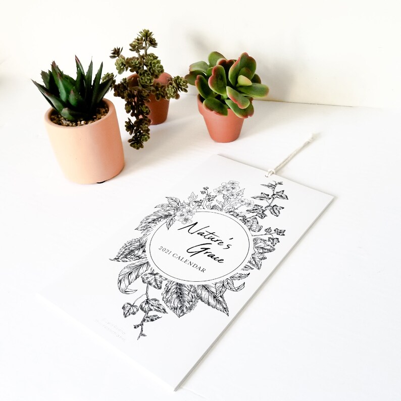 NATURE'S GRACE wall calendar in a narrow modern and | Etsy