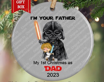 I'm your father ornament-First Christmas as Dad Ornament-Star Wars dad Christmas Ornament-Darth Vader I'm your father Christmas ornamentr