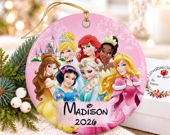 Personalized Princess Christmas Ornament - Girls Christmas Gift