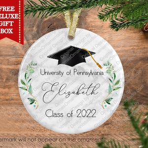 Graduation Christmas Ornament-Graduation Keepsake-Graduation Gift-Senior Ornament-College ornament gift-College keepsake gift