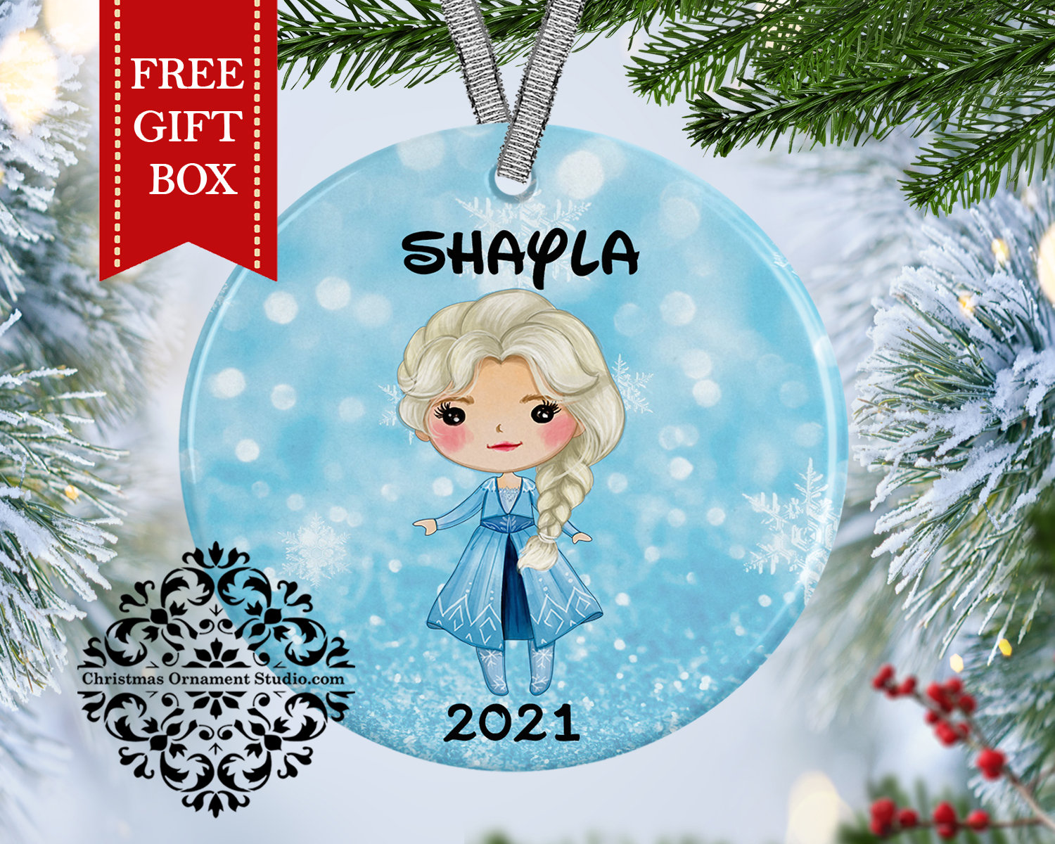 Elsa Frozen Christmas Ornament-disney 