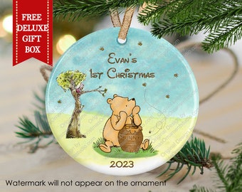 Classic Pooh First Baby Christmas Ornament - Baby Shower Gift