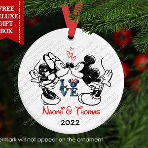 Disney Wedding Ornament-Our First Christmas Ornament-Mickey and Minnie Christmas Ornament-Newlywed Ornament-Mr & Mrs Ornament