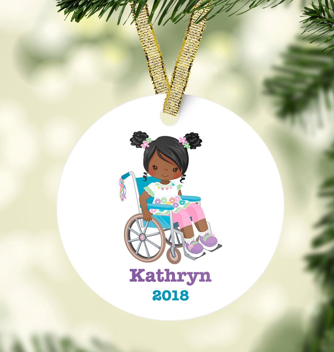 Girl & Wheelchair Christmas Ornamentspecial Ornamentcustom Kids