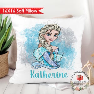 Elsa Frozen Pillow case-kids Princess personalized soft pillow case-kids travel pillow-Girls Birthday gift-Girls Christmas Gift.