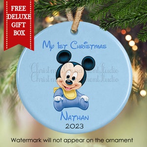 Disney Baby's first Ornament-Baby Minnie Mouse ornament-Baby Mickey Mouse ornament-Disney Twin Ornament