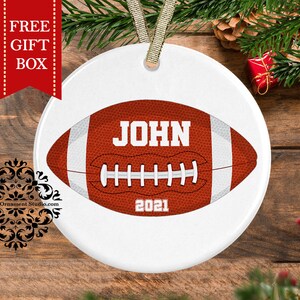 Personalized Football Christmas Ornament: Sport Ornament - Kids ornament