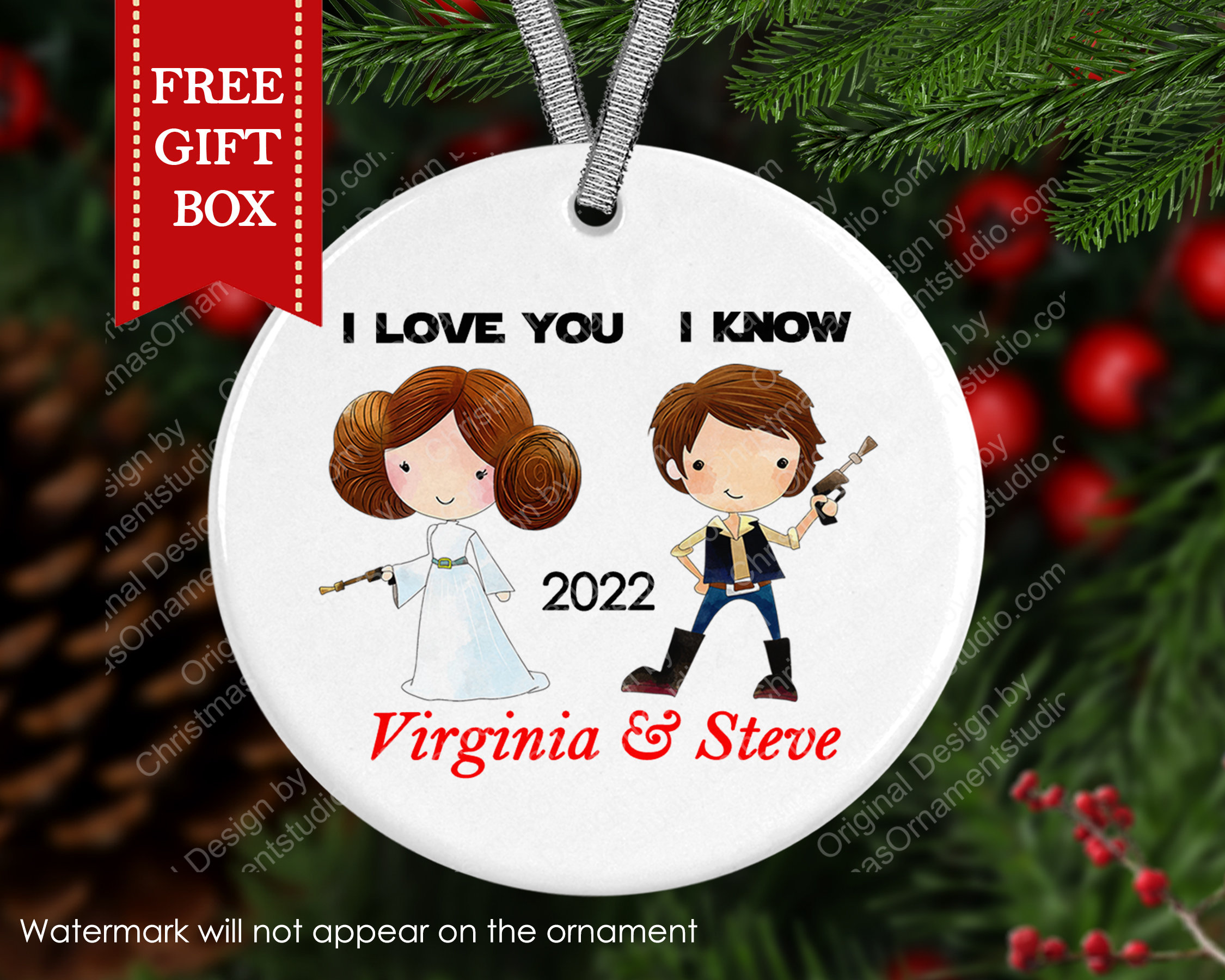 I love you I know Star Wars Christmas Ornament-Mr & Mrs Ornament-Our first Couple Ornament