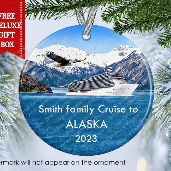 Alaska Cruise Christmas Ornament: Porcelain Travel Keepsake - Vacation ornament