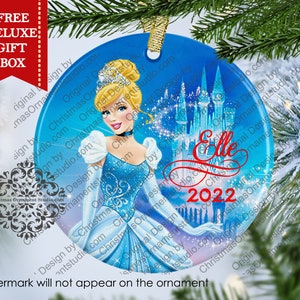 Cinderella Christmas Ornament-Princess Christmas Ornament-Girls Christmas ornament-Kids Christmas Ornament-Unique Ornament-Personalized