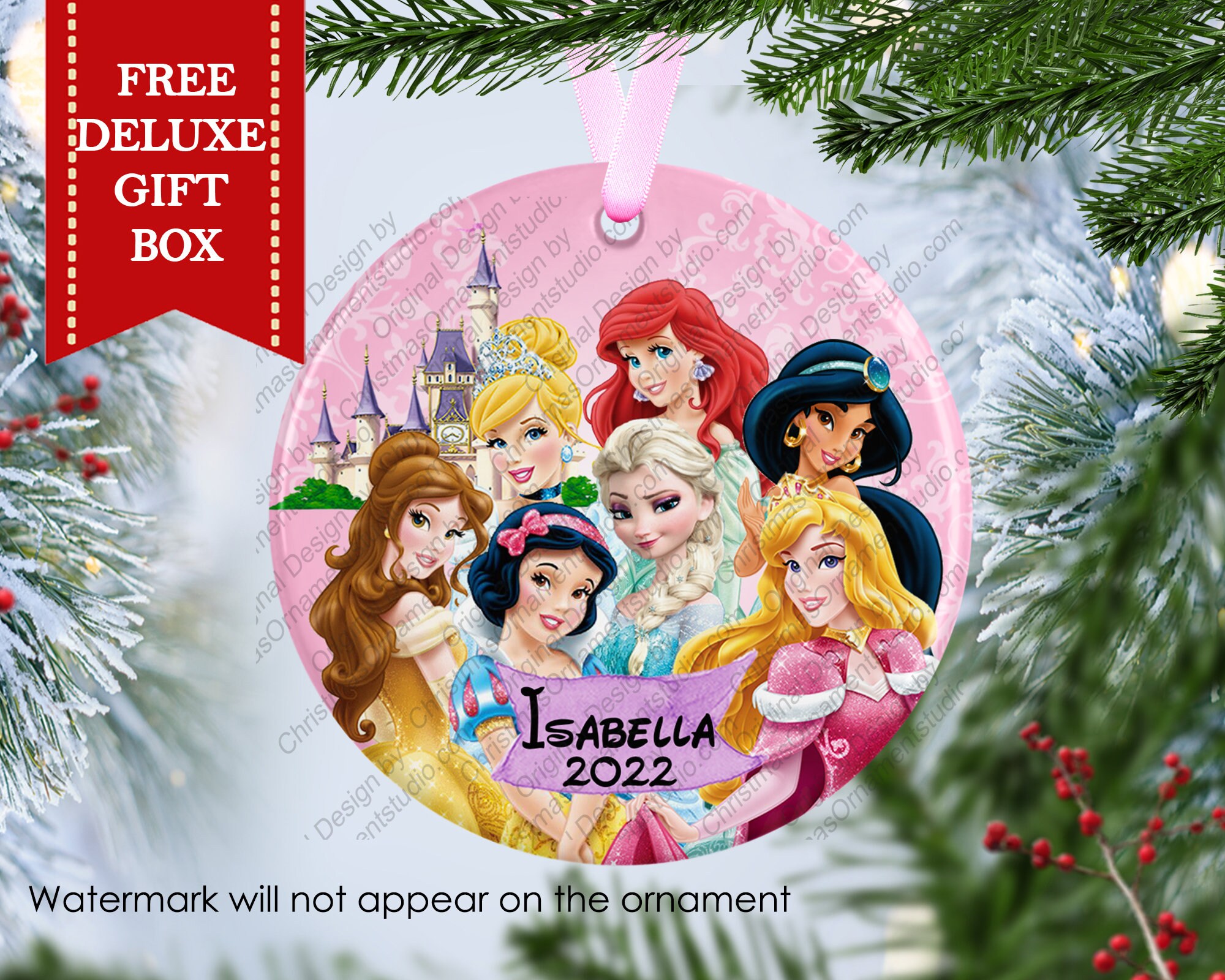 Disney Princesses Christmas Ornament-princess Christmas - Etsy