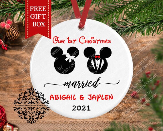 Cute Disney Lovers Anniversary Or Wedding Gift Mickey Mouse Themed Christmas Gift Personalized With Family Name and Established date/year Rustic Disney Monogram Sign
