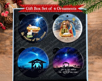 Nativity Christmas Ornament - Christian Family Christmas gift set