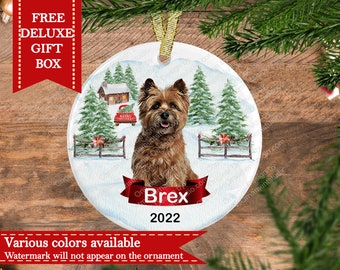 Cairn Terrier Dog Ornament-Custom Christmas Pet Ornament-Cairn Terrier dog Adoption Gift-Personalized Pet ornament-Cairn Terrier