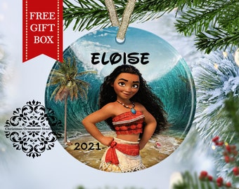 Personalized Moana Christmas Ornament – Disney Princess Ornament, Keepsake Gift